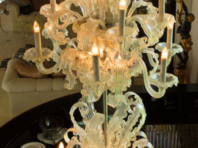 Fabulous 8-Foot Tiered Venetian Glass Chandelier